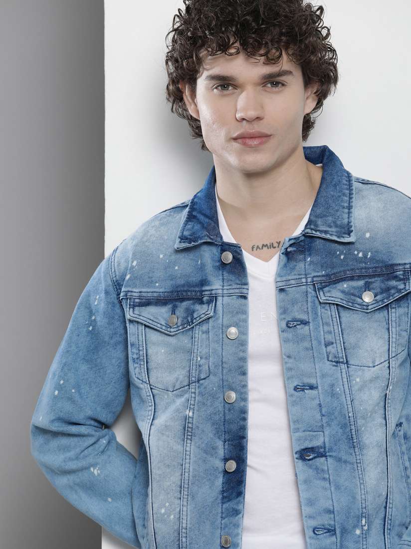 Buy The Indian Garage Co Men Washed Slim Fit Denim Jacket Jackets for Men 20678354 Myntra