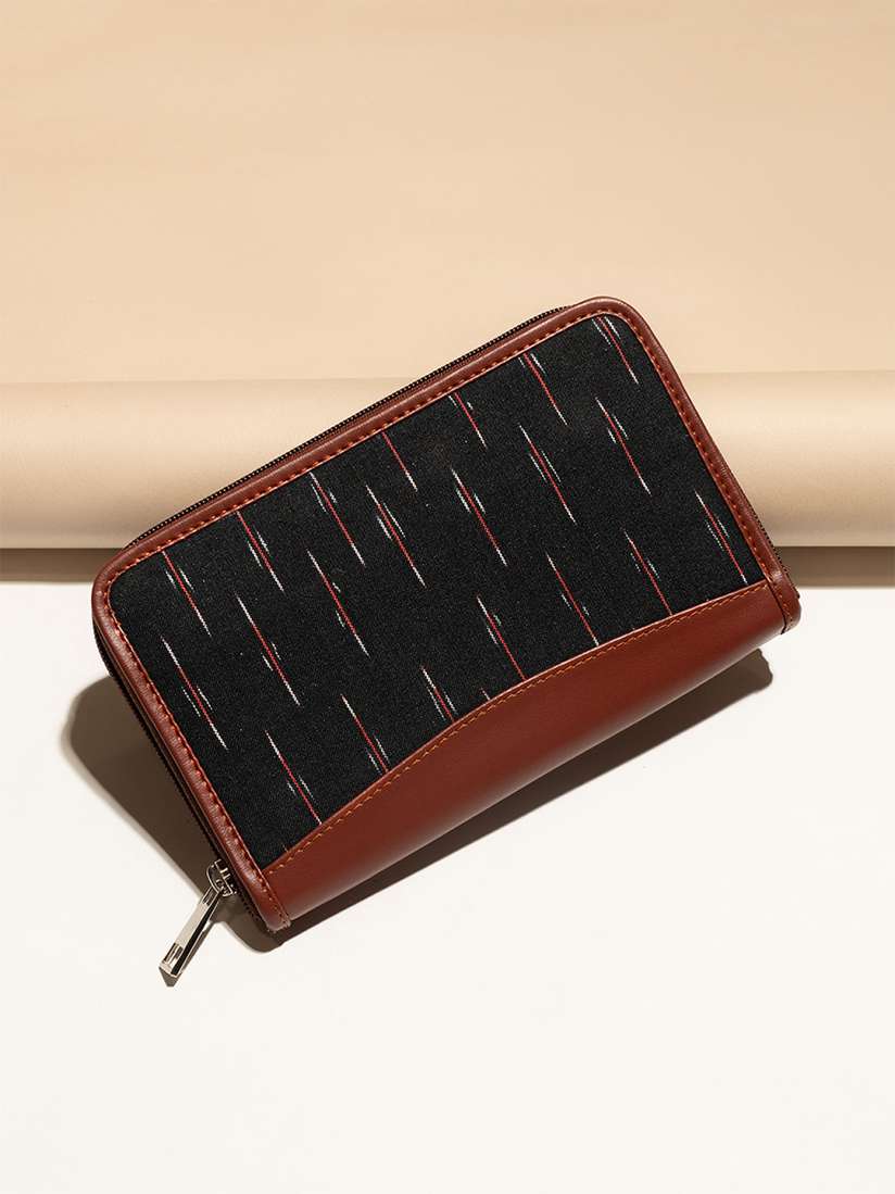 Buy ZOUK Women Black Brown Abstract Printed Zip Around Wallet Wallets for Women 20678570 Myntra