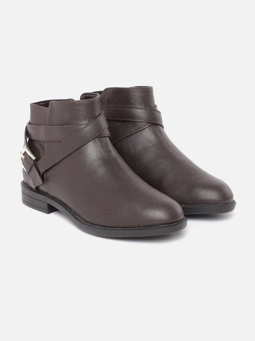 Buy Carlton London Women Coffee Brown Solid Mid Top Regular Boots Boots for Women 20679230 Myntra