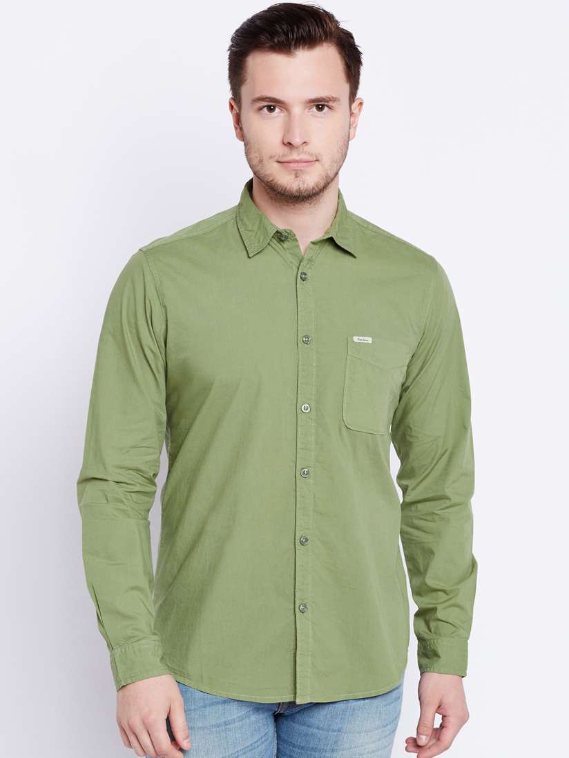 Pepe jeans olive green shirt discount
