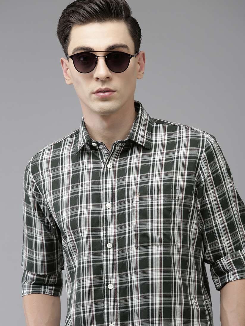Buy Van Heusen Sport Men Pure Cotton Slim Fit Checked Casual Shirt Shirts for Men 20681444 Myntra