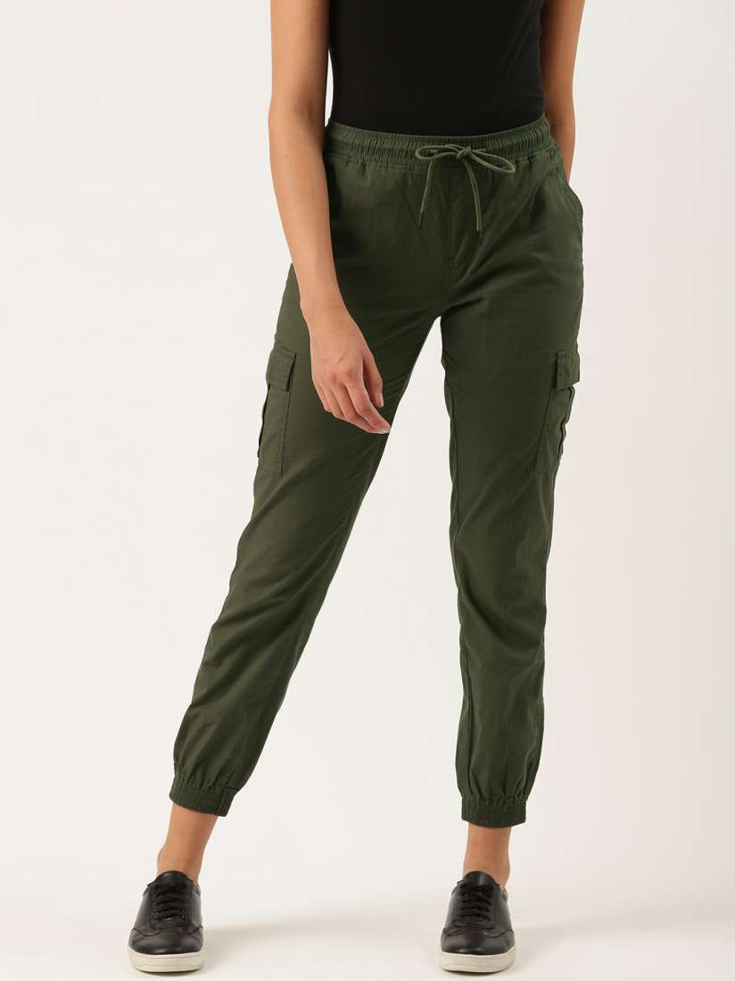 Ivoc olive solid joggers deals