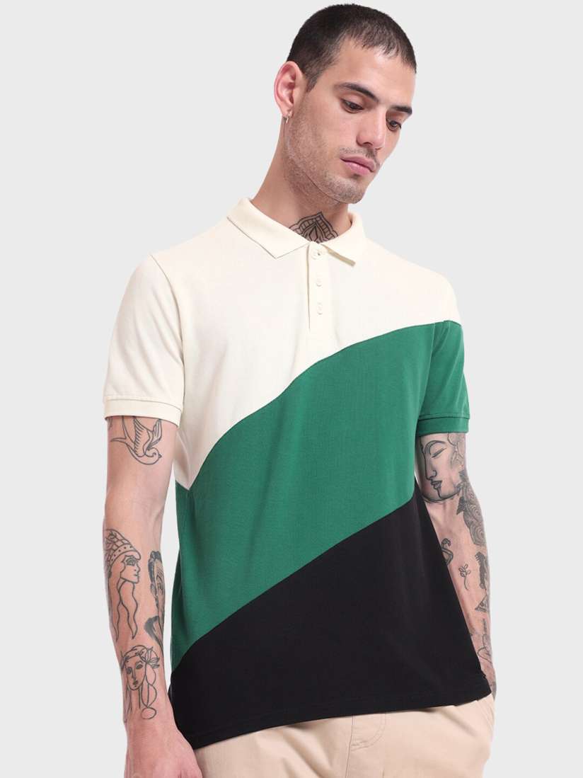 Buy Bewakoof Men White Colourblocked Polo Collar T shirt Tshirts for Men 20685806 Myntra