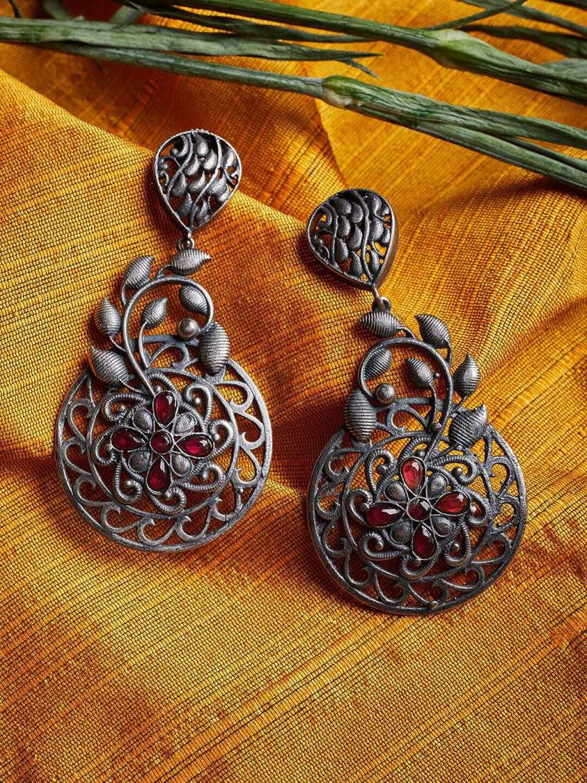 Buy ZeroKaata Silver Plated Contemporary Drop Earrings Earrings for Women 20701072 Myntra