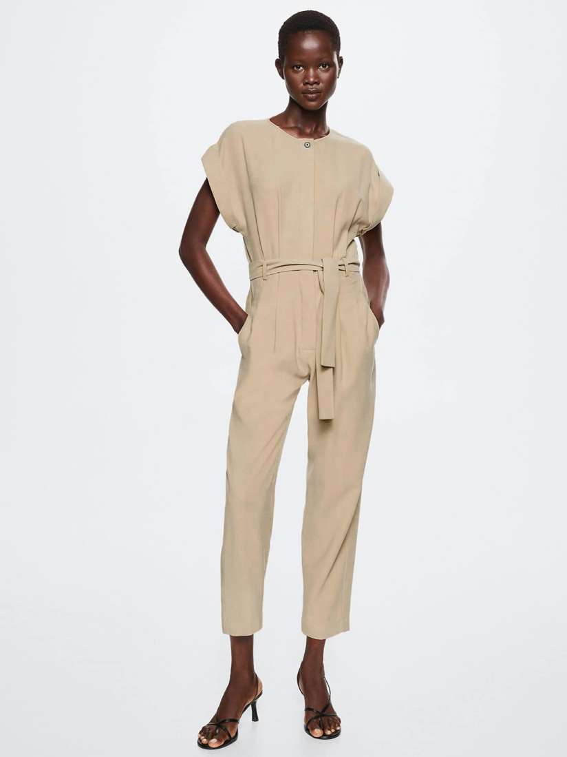 Mango jumpsuit beige store