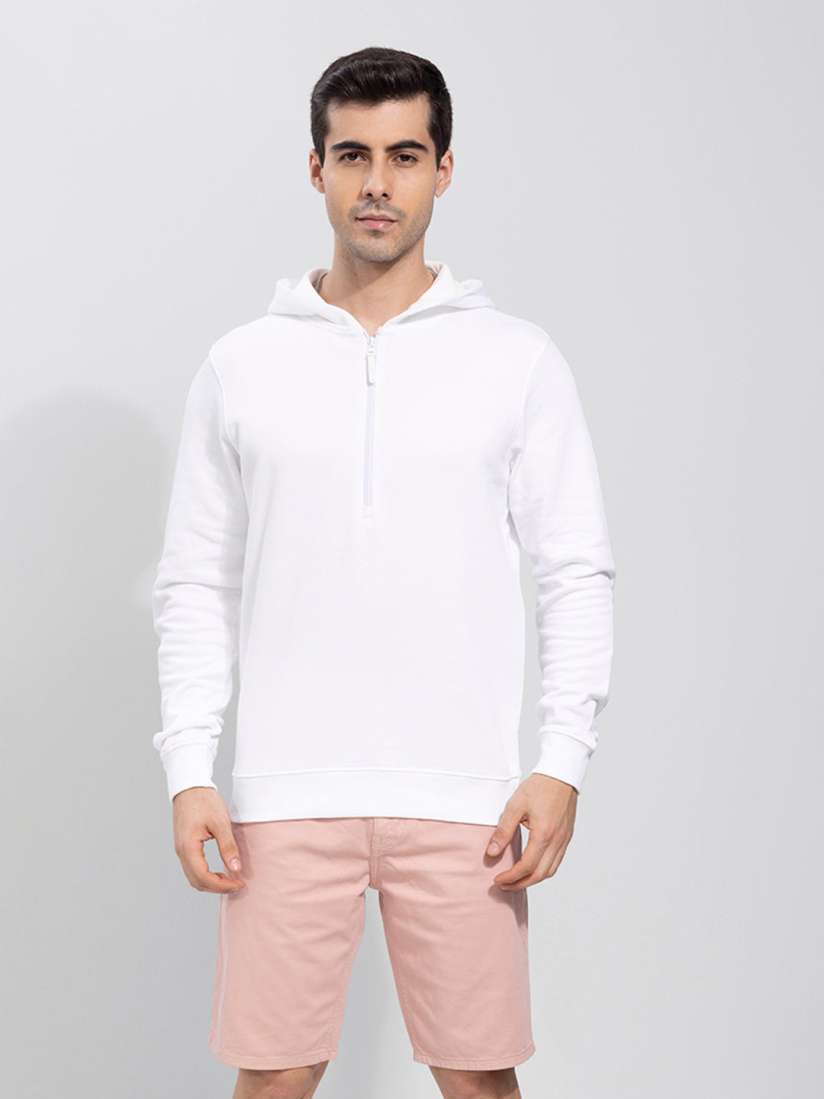 White hoodie myntra shop