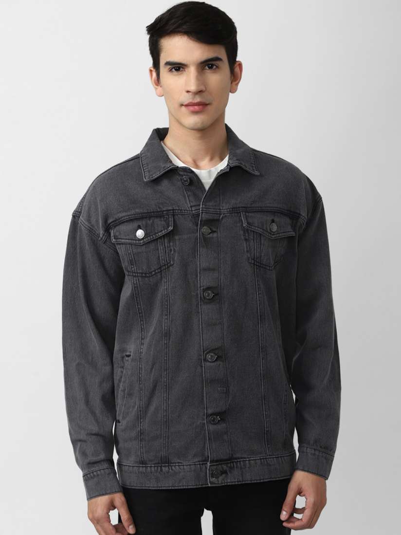 Buy FOREVER 21 Men Grey Denim Jacket Jackets for Men 20718954 Myntra