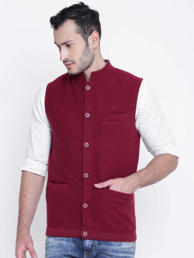 Nehru jacket maroon colour outlet