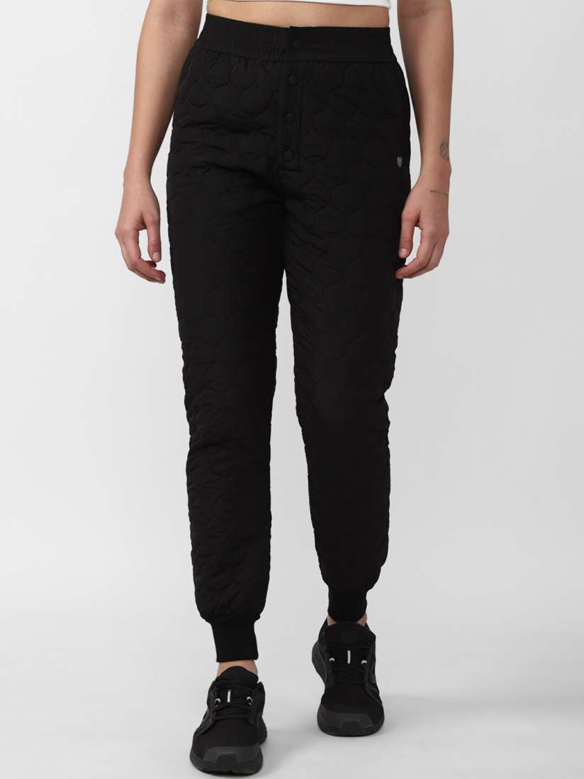 Buy FOREVER 21 Women Black Textured Joggers Trousers for Women 20720248 Myntra