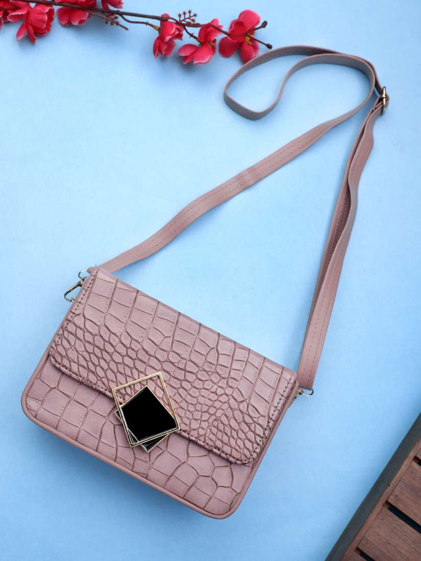 Buy Bag Pepper Women Pink Textured Structured Sling Bag Handbags for Women 20724392 Myntra