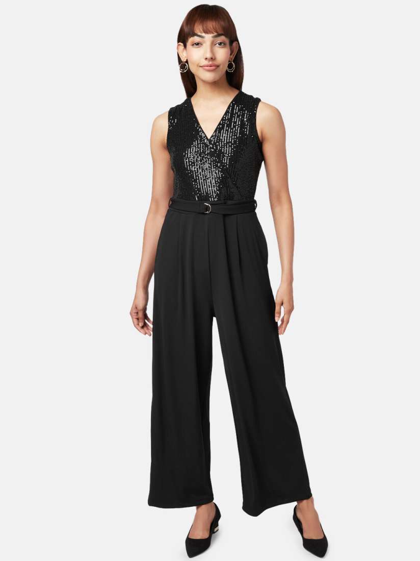 Buy Annabelle by Pantaloons Black Basic Jumpsuit with Embellished Jumpsuit for Women 20724610 Myntra
