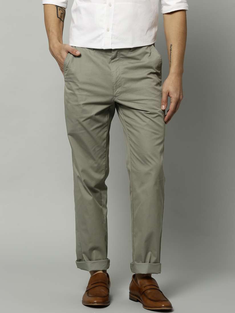 Buy Marks Spencer Men Olive Green Solid Casual Trousers Trousers for Men 2072514 Myntra
