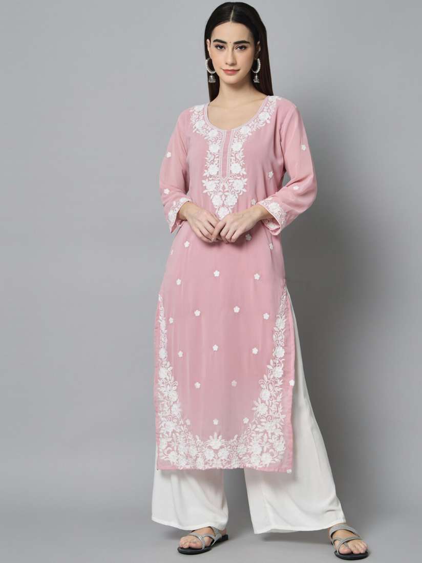 Myntra chikankari kurtas top