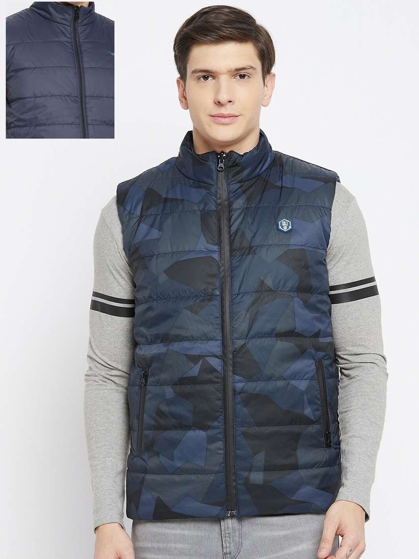Reversible Jacket Duke Jackets Myntra Duke Men Blue Camouflage