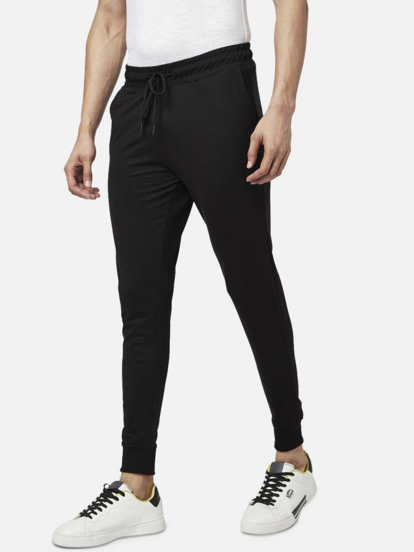 Buy People Men Black Slim Fit Joggers Trousers for Men 20735300 Myntra
