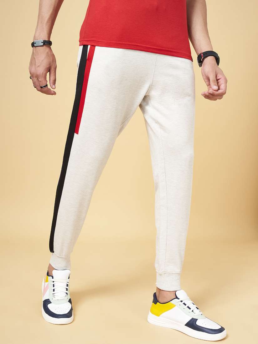 Buy People Men Off White Slim Fit Joggers Trousers for Men 20735326 Myntra