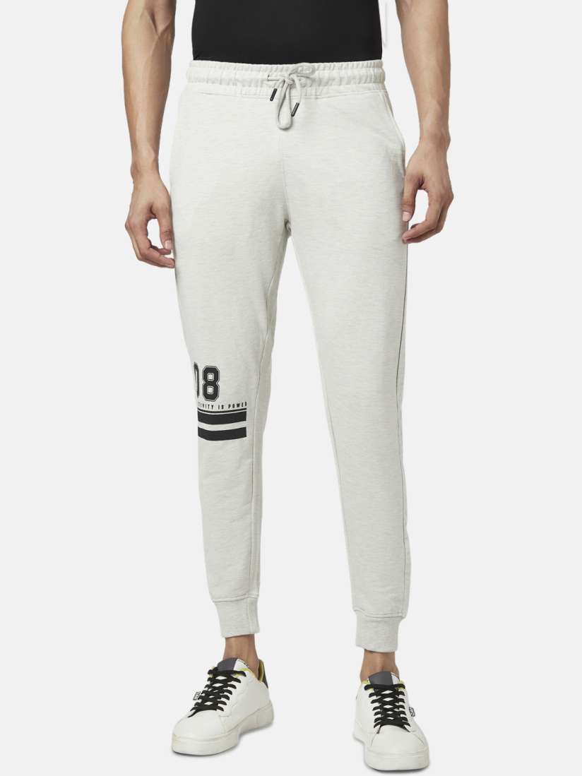 Buy People Men Off White Slim Fit Joggers Track Pants for Men 20735344 Myntra