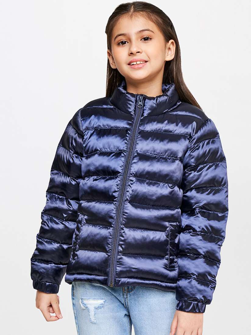 Buy AND Girls Navy Blue Solid Padded Jacket Jackets for Girls 20736852 Myntra