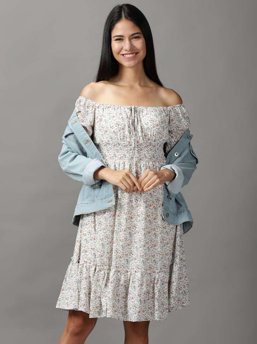 Off shoulder dress myntra deals