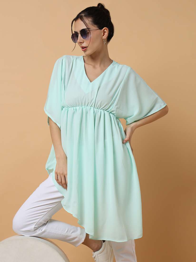 Buy SHOWOFF Women Sea Green Chiffon Kaftan Dress Dresses for Women 20739270 Myntra