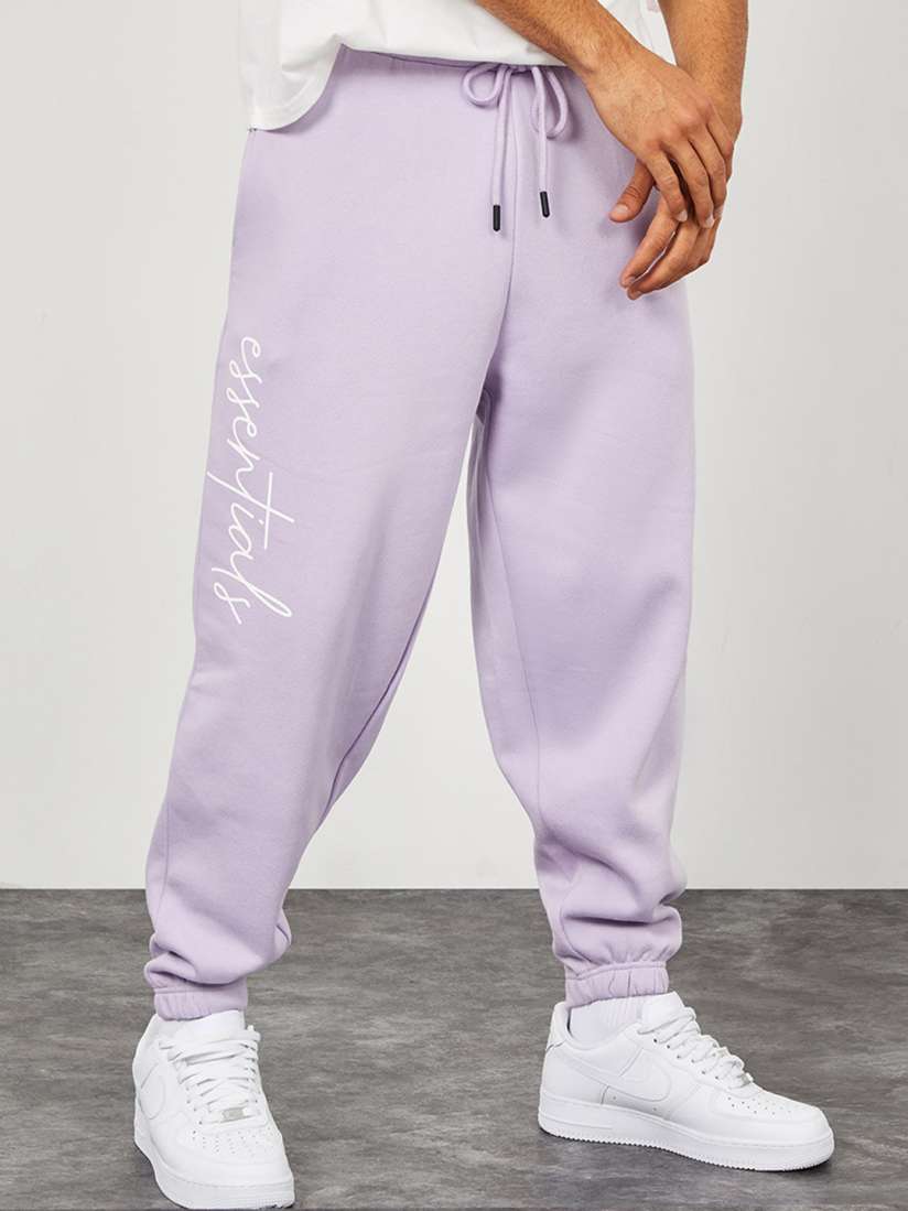 Purple and white joggers shop