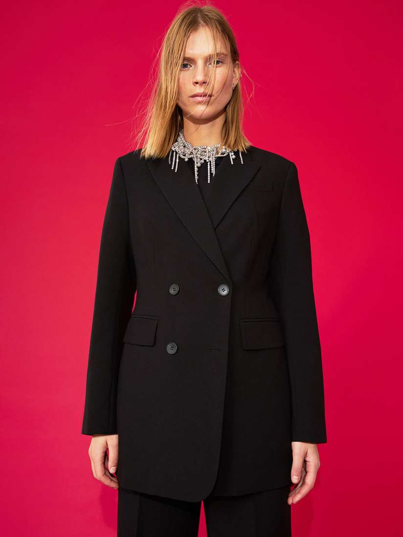 Buy H M Women Black Longline Blazer Blazers for Women 20750326 Myntra