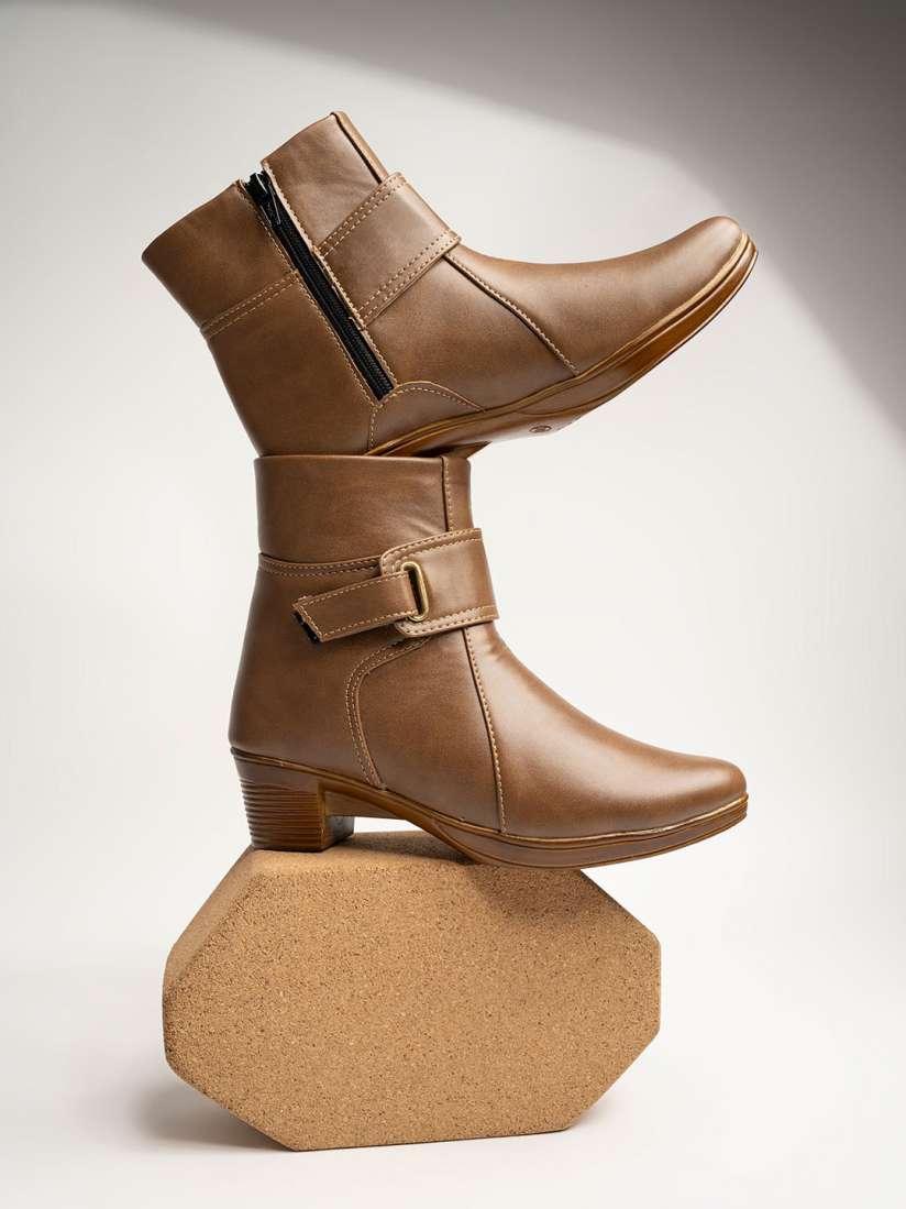 Buy Shoetopia Girls Brown Solid Regular Boots Boots for Girls 20756562 Myntra