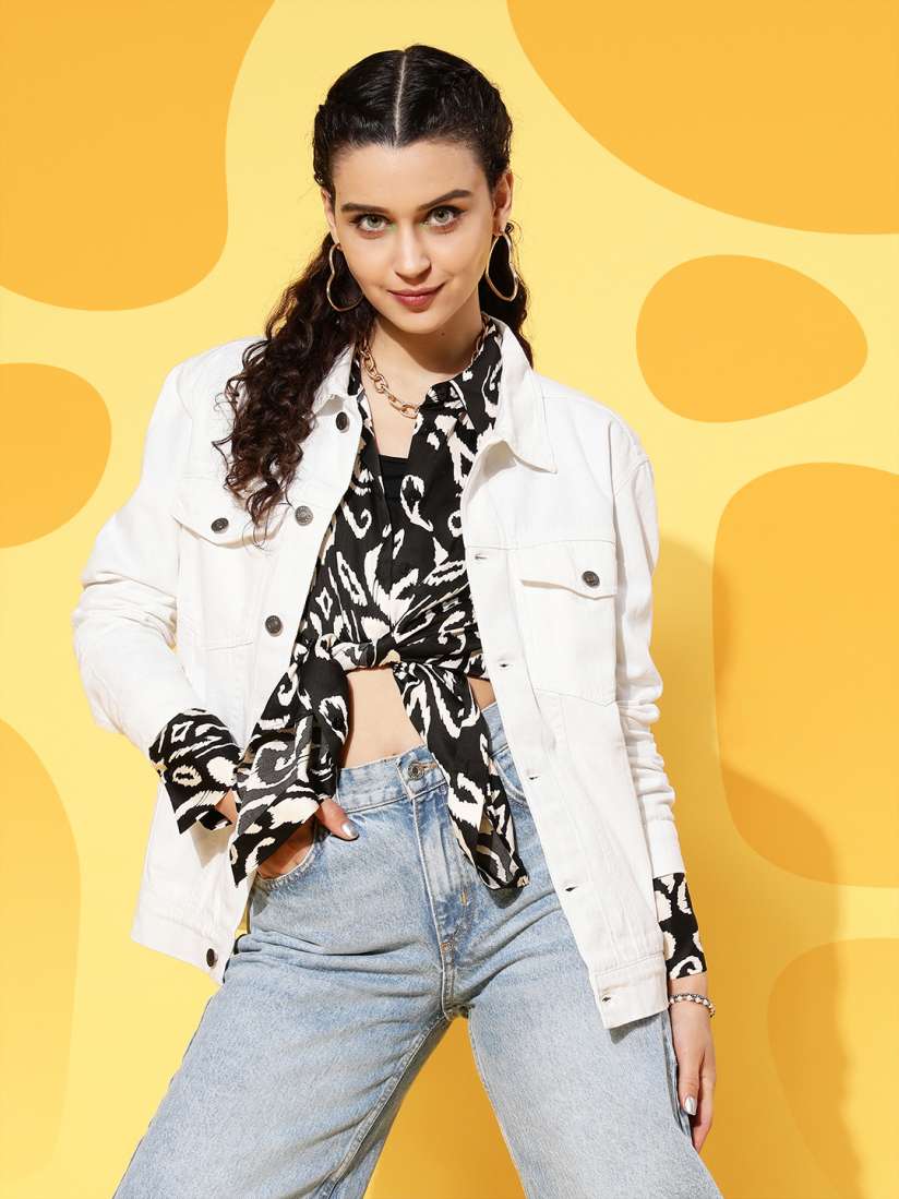 Washed denim jacket womens cheap
