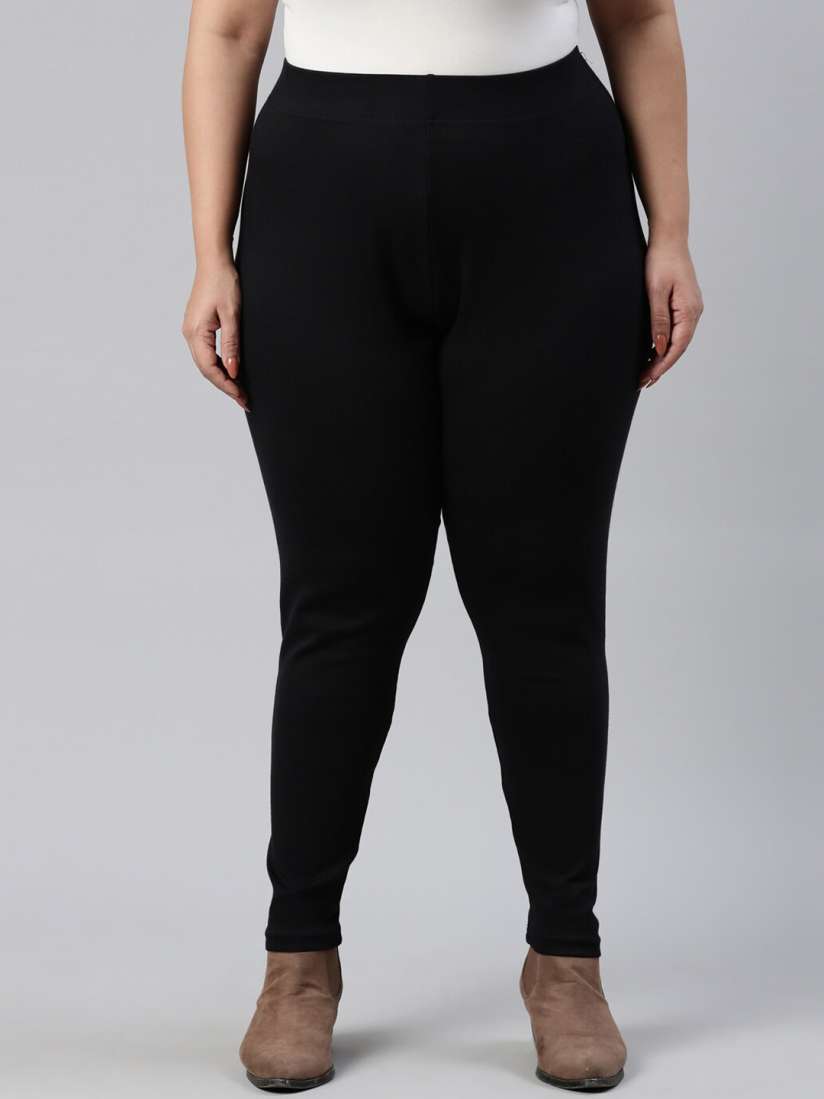 Go colors black ankle length leggings sale