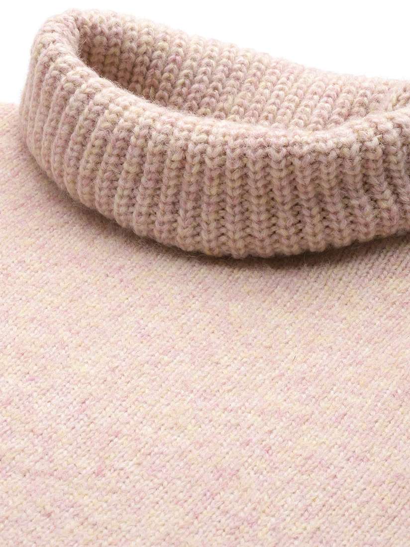 Buy Madame Women Pink Turtle Neck Longline Pullover Sweaters for