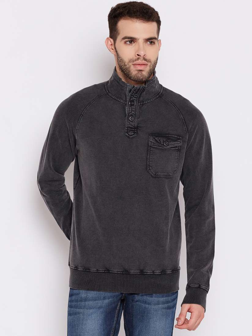 Buy John Players Men Charcoal Grey Solid Sweatshirt Sweatshirts for Men 2075947 Myntra