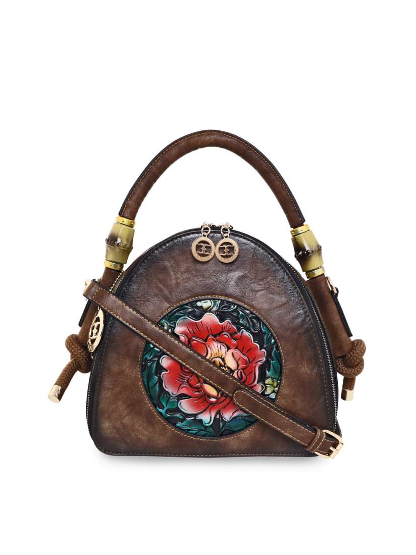 Buy ESBEDA Brown Floral Embellished Structured Handheld Bag Handbags for Women 20760090 Myntra