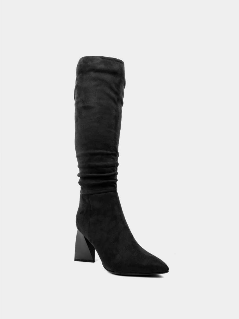 Buy Carlton London Women Black High Top Block Heeled Slouchy Boots Boots for Women 20762856 Myntra