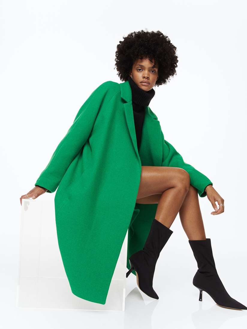 Buy H M Women Green Double Breasted Coat Coats for Women 20769904 Myntra