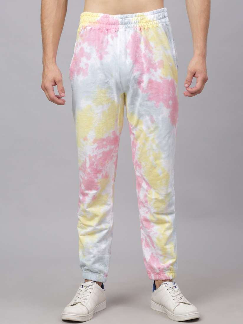 Buy Ennoble Men Pink Tie Dye Printed Cotton Relaxed Fit Joggers Track Pants for Men 20770308 Myntra