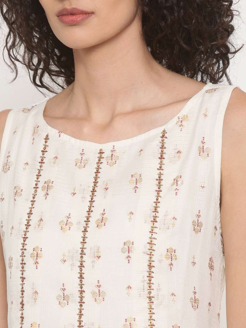 Global desi white maxi dress top