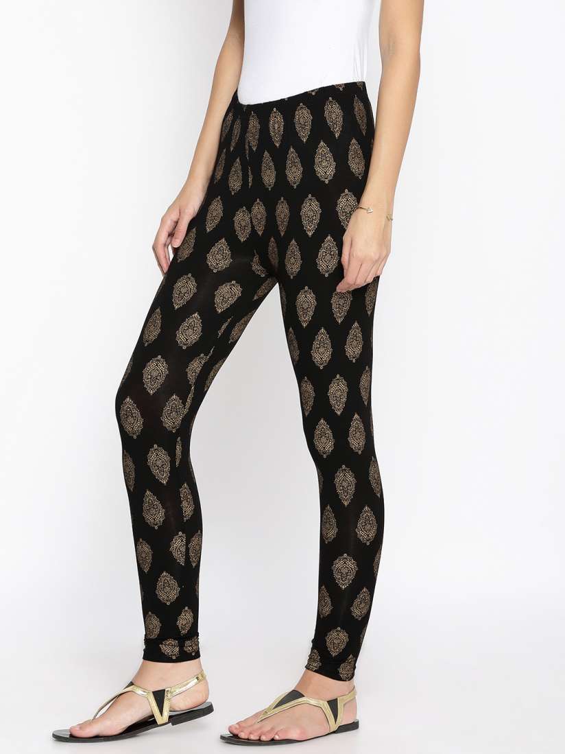 Melange printed leggings top