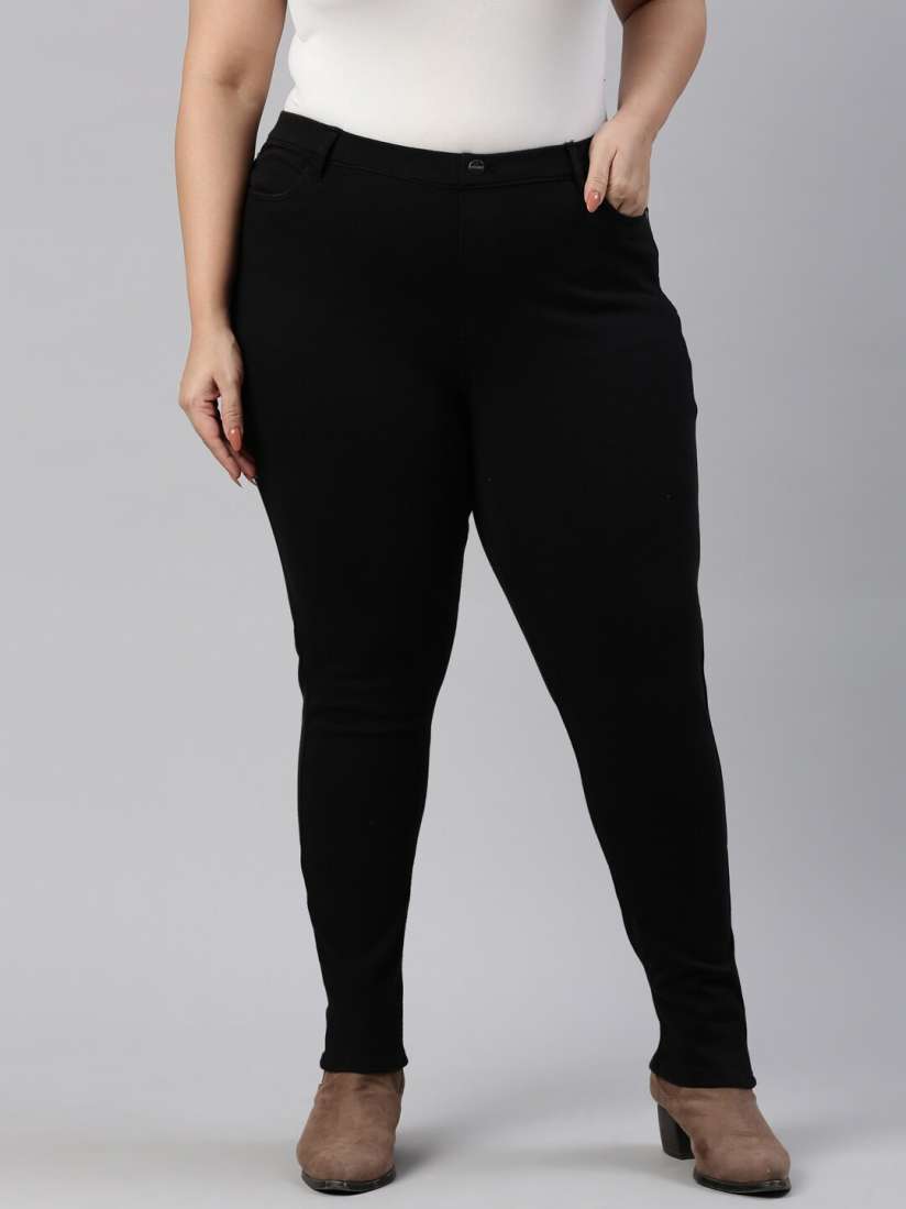 Myntra black jeggings clearance