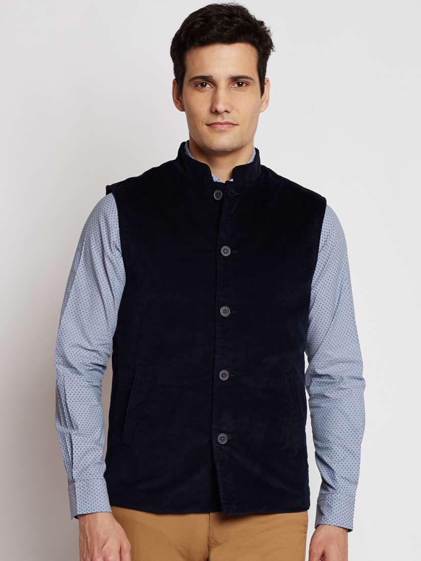Buy Indian Terrain Navy Nehru Jacket Jackets for Men 2077651 Myntra