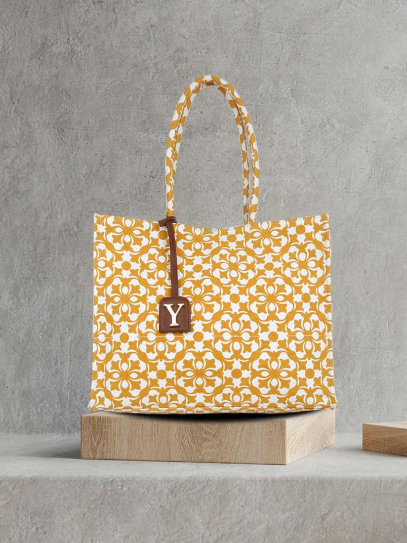 Buy yelloe Women Yellow Floral Printed Shoppers Shoulder Bag Handbags for Women 20778782 Myntra