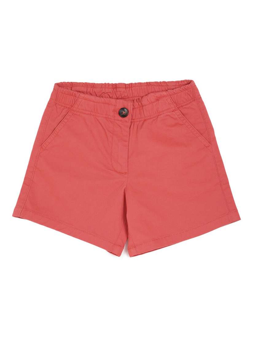 Girls red cotton shorts top