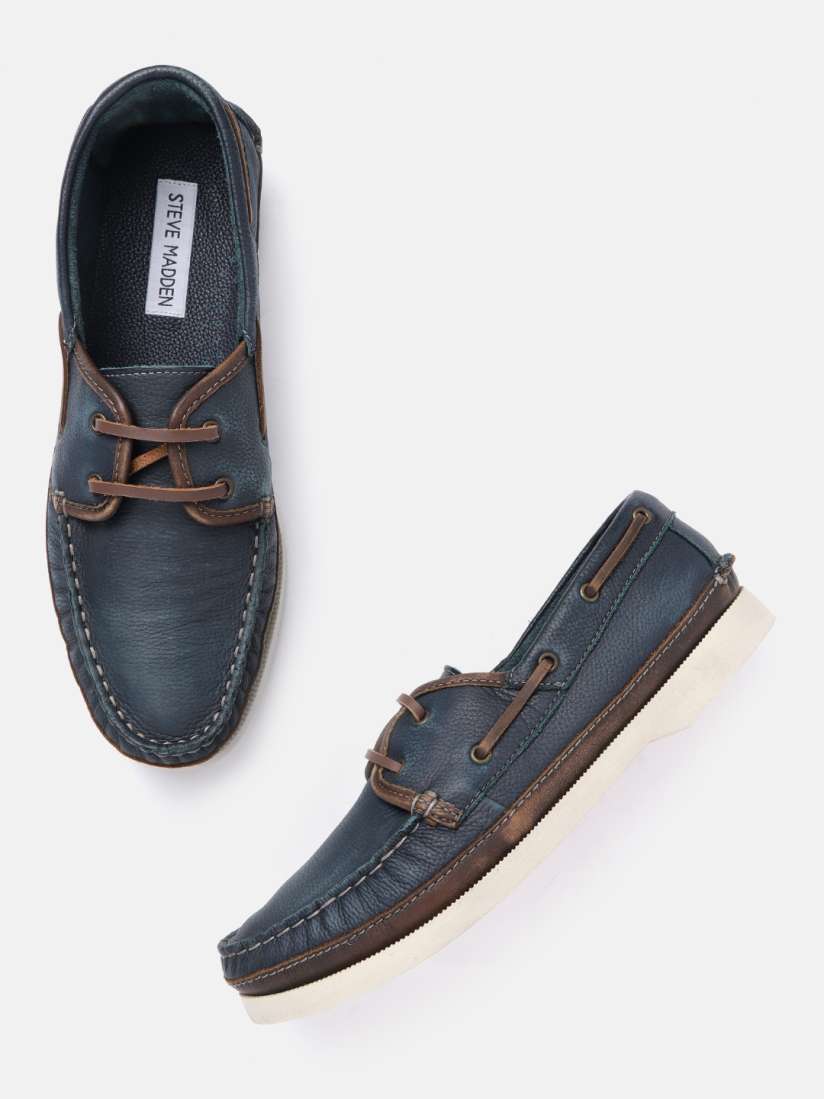 Buy Steve Madden Men Navy Blue Leather Solid Boat Shoes Casual Shoes for Men 2078119 Myntra