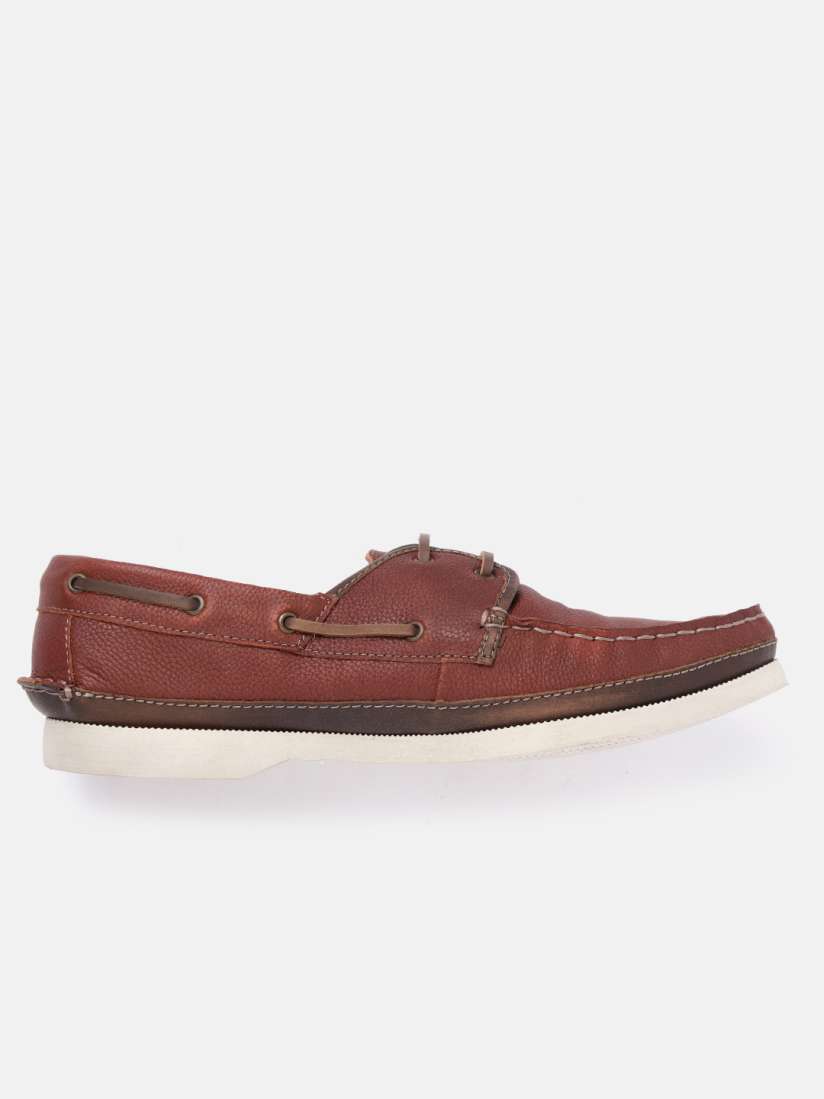 Buy Steve Madden Men Rust Brown Solid Leather Boat Shoes Casual Shoes for Men 2078120 Myntra
