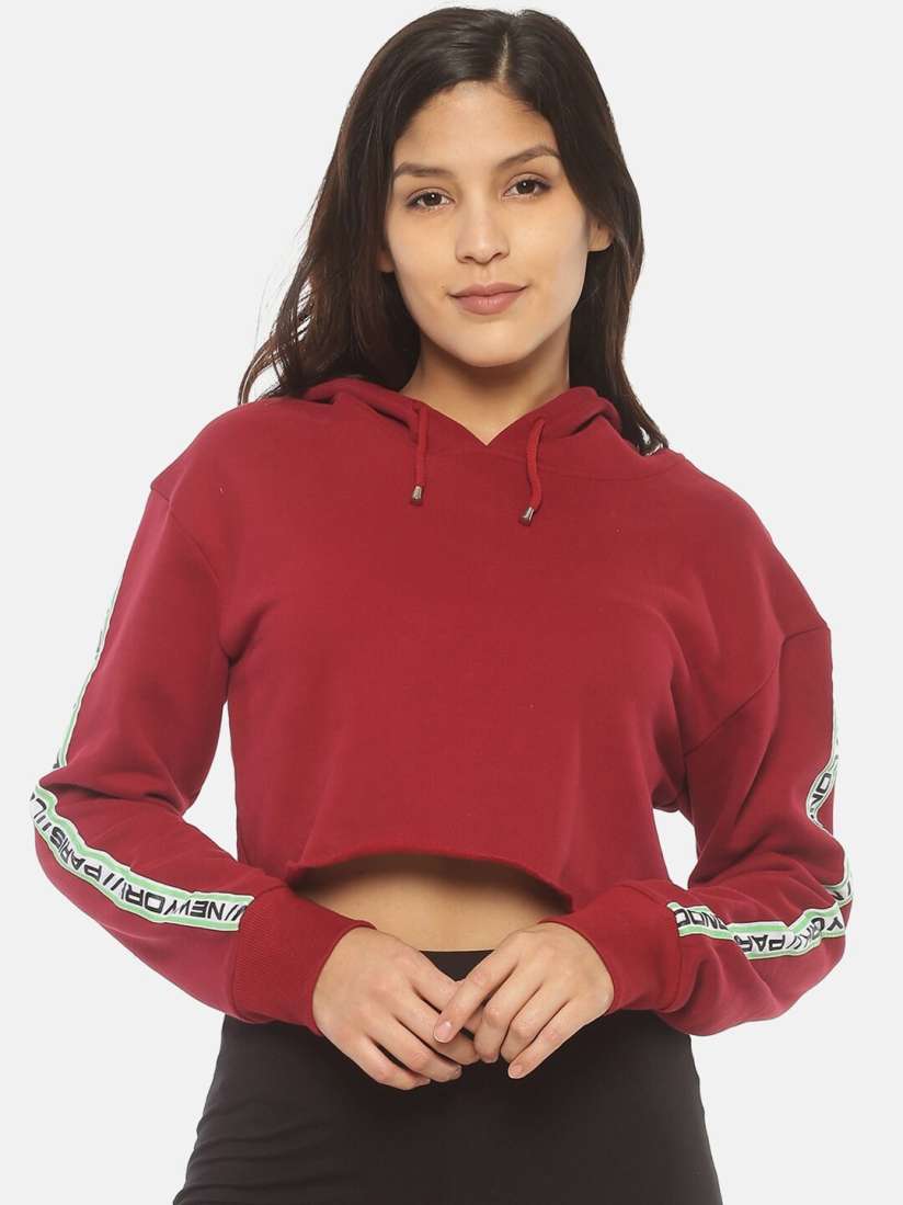 Maroon crop top sweater top