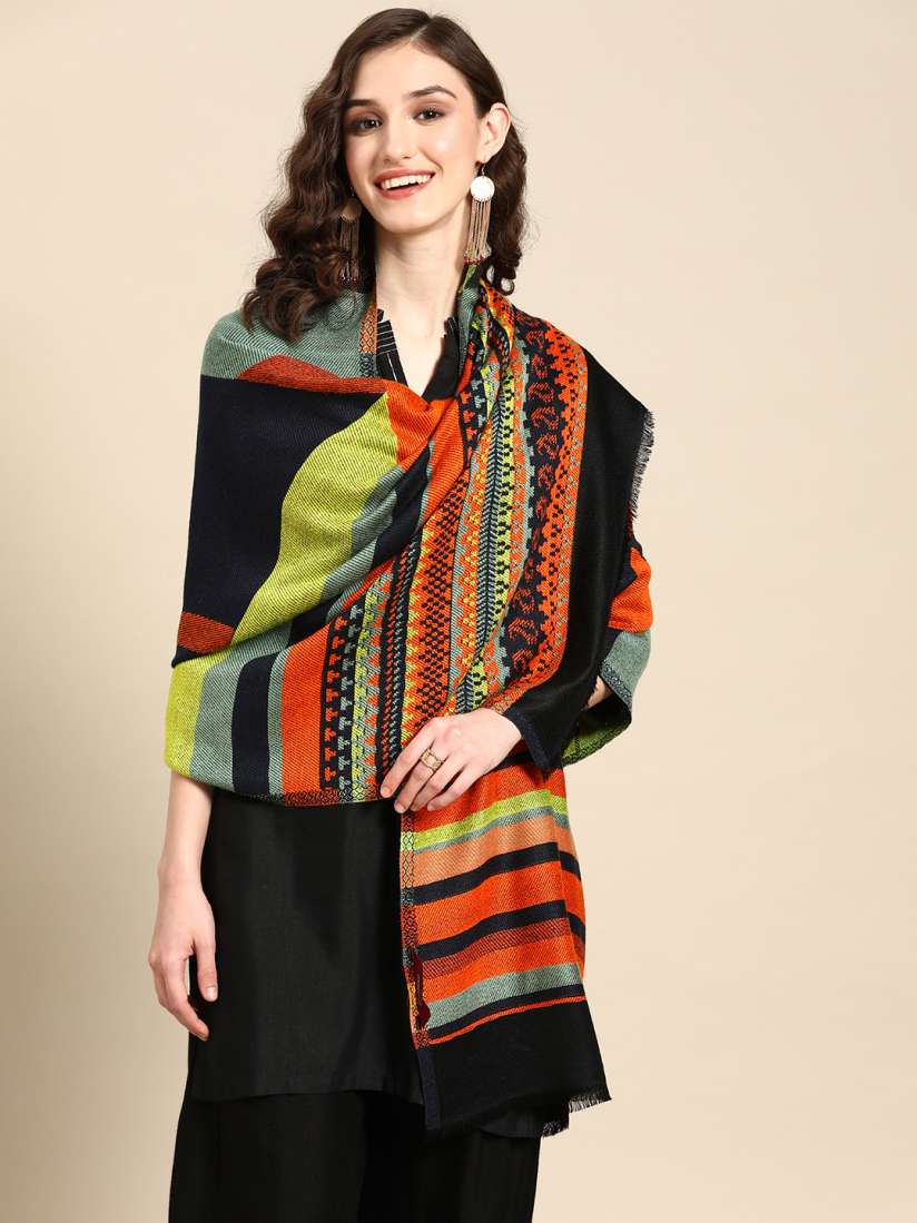 Buy Sangria Women Multicoloured Woven Design Geometric Printed Stole Stoles for Women 20790594 Myntra