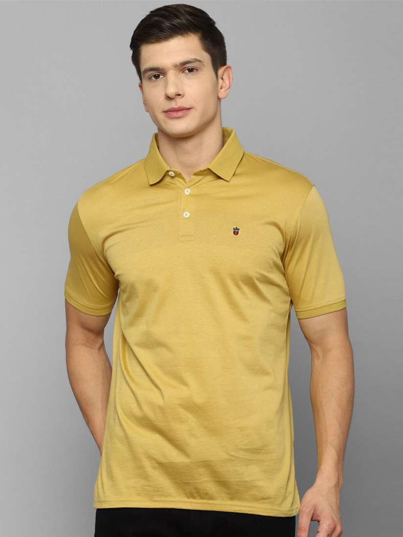 Buy Louis Philippe Sport Men Gold Toned Brand Logo Polo Collar Slim Fit Cotton T shirt Tshirts for Men 20791184 Myntra