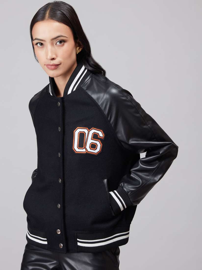 Varsity jacket myntra clearance