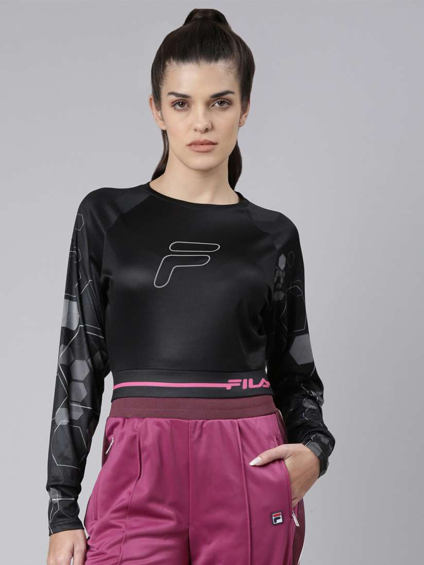 Fila black crop top top