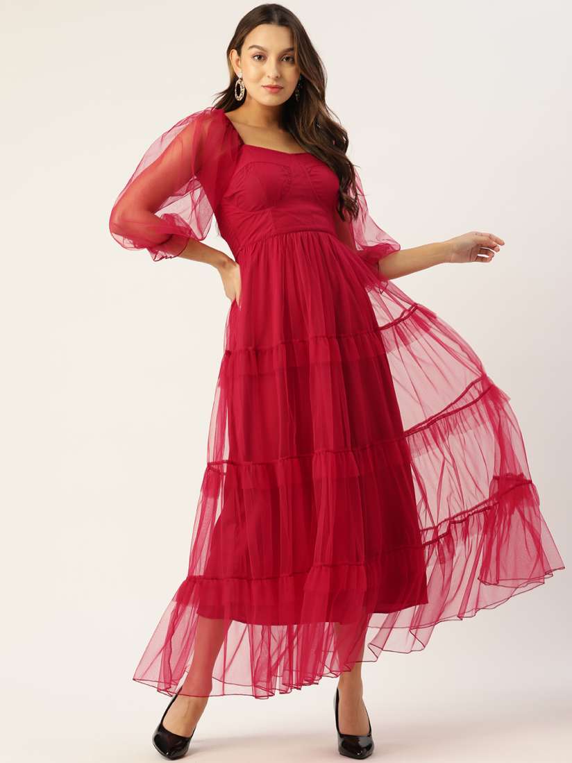 Red gown myntra store