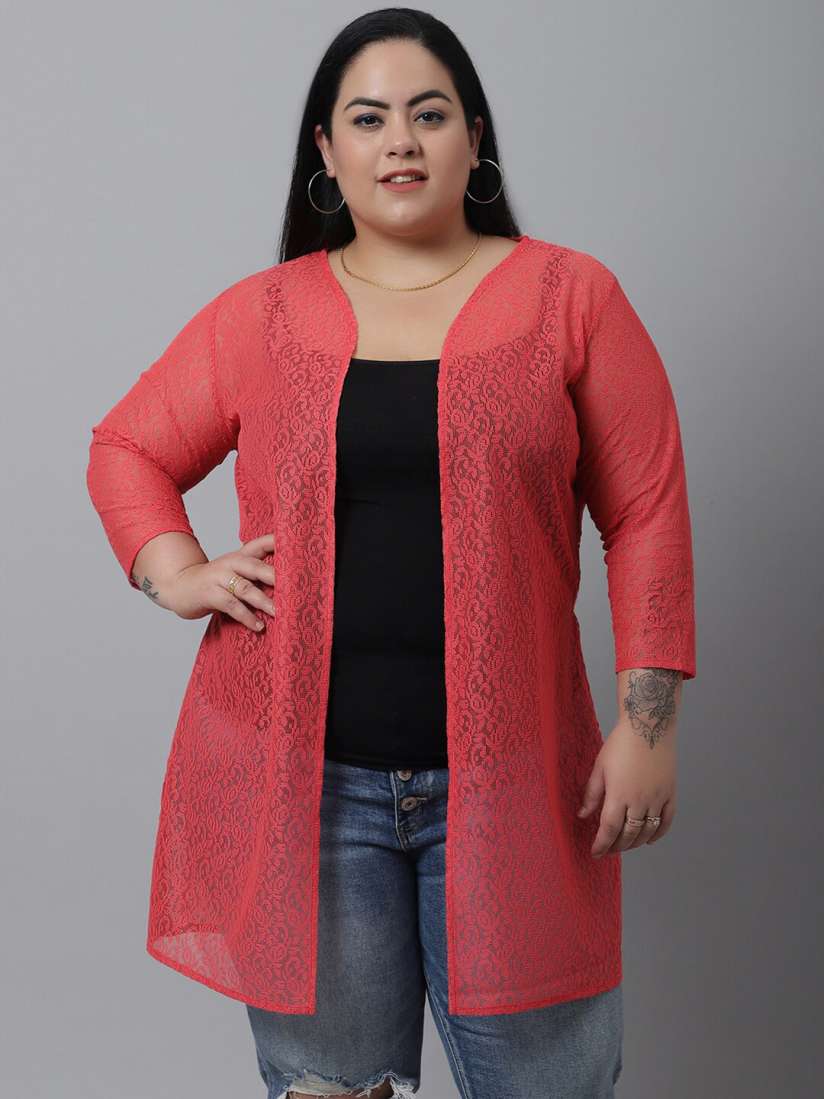 Buy Rute Women Red Self Design Plus Size Cotton Shrug Shrug for Women 20808950 Myntra